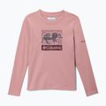 Детска блуза с дълъг ръкав за трекинг Columbia Hazeldel Hill Graphic Tee eraser pink/barely printed