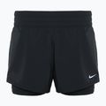 Дамски къси панталони за бягане Nike One Dri-FIT 2IN1 черни / светлоотразително сребърни