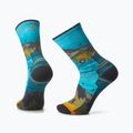 Smartwool Hike Light Cushion Great Excursion Print Crew чорапи за трекинг синьо/жълто SW001987150 4