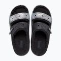 Crocs Classic Cozzzy Glitter Sandal black/silver джапанки 5