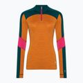 Дамски термобельо Smartwool Merino Baselayer Colorblock с дълъг ръкав и цип 1/4 Boxed marmalade 3