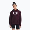 Under Armour дамски суитшърт за тренировки Rival Fleece Big Logo тъмно кестеняво/бяло