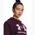 Under Armour дамски суитшърт за тренировки Rival Fleece Big Logo тъмно кестеняво/бяло 4