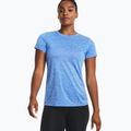 Under Armour Tech SSC дамска тениска за тренировки вода/бяло/металическо сребро
