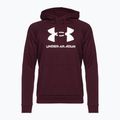 Мъжка блуза с качулка Under Armour Rival Fleece Logo HD тъмно кестеняво/бяло 4