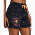 Under Armour Project Rock Underground Terry дамски шорти за тренировка черно/ново оранжево/бяло 4