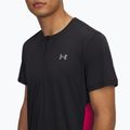 Мъжка тениска за бягане Under Armour Trail Run Zip black/shaded fuchsia/reflective 3