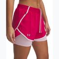 Къси панталони за бягане за жени Under Armour Fly By 2in1 shade fuchsia / prime pink / reflective 4
