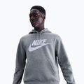 Мъжки суитшърт Nike Club Pullover Hoodie dark grey heather/light smoke grey/white 4