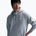 Мъжки суитшърт Nike Club Full Zip Hoodie dark grey heather/light smoke grey/white 5