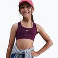Детски спортен сутиен Nike Swoosh bordeaux/white