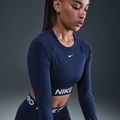 Дамски топ с дълъг ръкав за тренировка Nike Pro 365 Dri-Fit midnight navy/white 5