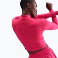 Дамска блуза с дълъг ръкав Nike One Fitted Dri-Fit 1/4 Zip Mid Layer rush pink/white 4