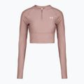 Дамска тренировъчна блуза с дълъг ръкав Under Armour HeatGear Rib 1/4 Zip turmaline pink/turmaline pink/white