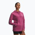 Дамски суитшърт Under Armour Icon Fleece Taped Hoody fuchsia dusk/white