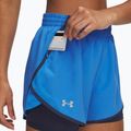 Дамски шорти за бягане Under Armour Fly By 2in1 blue atlantis/washed navy/reflective 4