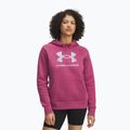 Дамски суитшърт Under Armour Rival Feelce Shimmer Hoody fuchsia dusk/irisdescent