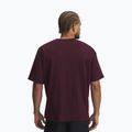 Мъжка тениска Under Armour Logo Heayweight dark maroon/white 2