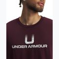 Мъжка тениска Under Armour Logo Heayweight dark maroon/white 3