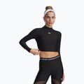 Дамска блуза с дълъг ръкав за тренировка Under Armour HeatGear Crop Mock Ultimate black/white