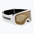 Детска скиорска маска Salomon Lumi Acces Jr white/flash gold