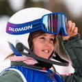 Детска скиорска каска Salomon Equipe Fis + Chinguard Jr white/race blue 8
