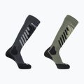 Скиорски чорапи Salomon S/Access 2-Pack anthracite/deep lichen green