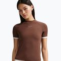 Дамска тениска Nike Gloss Fitted Top light chocolate