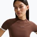 Дамска тениска Nike Gloss Fitted Top light chocolate 5