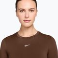 Дамска блуза с дълъг ръкав за  тренировка Nike One Fitted cacao wow/white 3