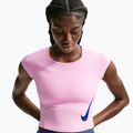 Дамска тениска за бягане Nike Tempo Swoosh Run Dri-Fit pink rise/pink rise/old royal