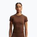 Дамска тренировъчна тениска Nike Pro Seamless Dri-Fit SS cacao wow