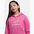 Детски суитшърт New Balance FT Stacked Logo Hoodie pink satin 5