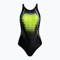 Дамски бански костюм от една част arena One Placed Print One Piece black and yellow 001191