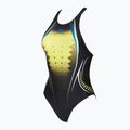 Дамски бански костюм от една част arena One Placed Print One Piece black and yellow 001191 4
