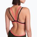 Дамски бански костюм от една част arena One Double Cross Back One Piece dark sage/black/fluo red 8