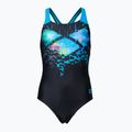 Детски бански от една част arena Multi Pixels New Swim Pro Back черен/тюркоазен