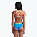 Дамски бански костюм от една част arena One Double Cross Back One Piece turquoise/fluo pink/soft green 8