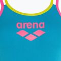 Дамски бански костюм от една част arena One Double Cross Back One Piece turquoise/fluo pink/soft green 3