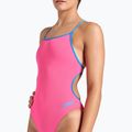 Дамски бански костюм от една част arena Lace Back Solid шокиращо розово/синьо river 4
