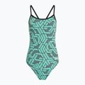 Дамски бански костюм от една част arena Escape Challenge Back black/water blue multi
