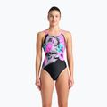 Дамски бански костюм от една част arena Imaginary Swim Pro Back black/shocking pink/multi 5