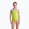 Детски бански костюм от една част arena Star Graphic Lightdrop Back soft green / turquoise 4