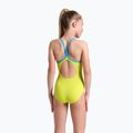 Детски бански костюм от една част arena Star Graphic Lightdrop Back soft green / turquoise 6
