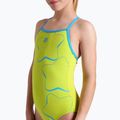Детски бански костюм от една част arena Star Graphic Lightdrop Back soft green / turquoise 7