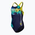 Детски бански костюм от една част arena Light Tricks Swim Pro Back navy/soft green/multi 3