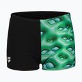 Детски боксерки за плуване arena Foam Swim Short black/soft green multi