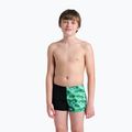 Детски боксерки за плуване arena Foam Swim Short black/soft green multi 5