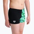 Детски боксерки за плуване arena Foam Swim Short black/soft green multi 8