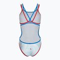 Дамски бански костюм от една част arena One Fireflow Double Cross red/blue river/white multi 2